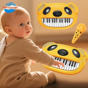 Instrumento de educación temprana con micrófono, Juguete musical para bebé, teclado de animales de dibujos animados de plástico para niños, órgano electrónico - Product Image 3