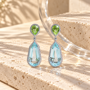 Pendientes Geométricos Azules para Mujer, Diseño Simple, Accesorios para las Orejas de Uso Diario - Product Image 4