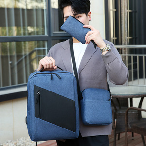 Bolso para Computadora para Hombre, Casual, Resistente al Desgaste, Multifuncional, con Carga USB, Mochila Impermeable de Tres Piezas, Comercio Exterior - Product Image 1