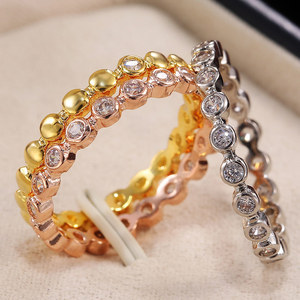 Elegante anello con zirconi per donna, gioiello alla moda, regalo romantico - Product Image 4