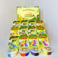 Kit de Pâte à Modeler Séchage à l'Air 4-en-1 Personnalisé OEM ODM avec Boîtes Colorées et Thème Dinosaure pour Fête d'Anniversaire Enfants