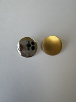 Kancing Jahit Warna Perak Mengkilap 21mm Warna Emas Mutiara Bahan Kuningan