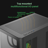 Boîtier PC Gaming OEM en Alliage d'Aluminium à Flux d'Air Élevé, Tour Moyenne, Verre Trempé, Prise en Charge du Refroidissement Liquide 360mm, GPU 400mm, MicroATX/ITX, Côté Latéral