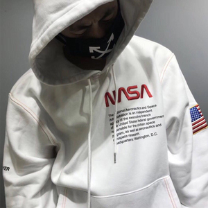 Lâche surdimensionné pull coton polaire goutte épaule à <span class=keywords><strong>capuche</strong></span> personnalisé <span class=keywords><strong>NASA</strong></span> lettre brodé Essentials à <span class=keywords><strong>capuche</strong></span> - Product Image 6