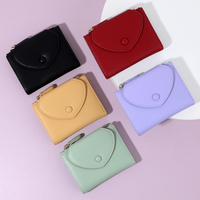 Dompet pendek kulit PU kelas atas wanita, dengan penutup terbuka banyak Slot kartu gaya terinspirasi mode untuk musim semi musim panas grosir