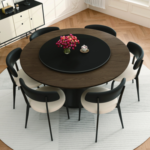 Moderno tavolo da pranzo rotondo in legno massello scandinavo | Design senza tempo per case, alberghi e ristoranti Villa - Product Image 3