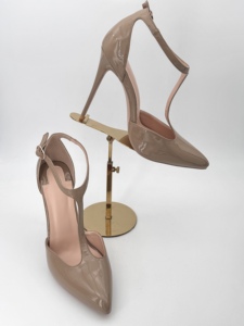 Scarpe da donna con tacco alto a spillo a punta in <span class=keywords><strong>pelle</strong></span> verniciata Sexy eleganti décolleté da banchetto dorate da passerella - Product Image 5