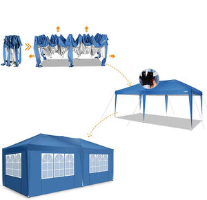 Carpa <span class=keywords><strong>de</strong></span> Jardín Plegable Impermeable <span class=keywords><strong>de</strong></span> 3x6 Metros con 6 Paredes Laterales, Protección UV 50+, Altura Ajustable - Product Image 4