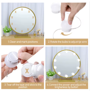 Bombilla LED G45 USB de 1W/PCS*10PCS, 3000K-7000K, Regulable, <span class=keywords><strong>con</strong></span> Adhesivo de Espuma de Doble Cara, Giratoria, Moderna, para Espejo de Baño y Maquillaje - Product Image 3