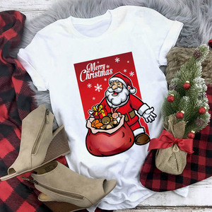 2025 Ra mắt của mô hình mới phụ nữ in T-Shirt Santa Deer mô hình phụ nữ t-shirt tùy chỉnh in T-Shirts - Product Image 2
