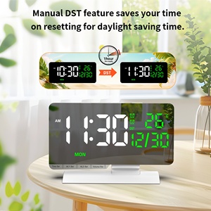 2026 Mới Nhất Thông Minh Bảng Đồng Hồ Hộ Gia Đình Kỹ Thuật Số Gương Hiển Thị Với Dst Nhiệt Độ LED Tuần/Tháng/Ngày Máy Tính Để Bàn Đồng Hồ Báo Thức - Product Image 4