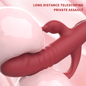 Vibrador de Conejo Telescópico de Silicona de Alta Velocidad con 12 Frecuencias, Estimulación del Clítoris y Punto G, 100% Impermeable, Enchufable para Mujeres - Product Image 4