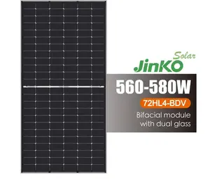 Jinko 560w 570w 575w 580w 타이거 네오 N 형 모노 이안면 모듈 듀얼 유리 유럽 창고 태양 전지 패널 도매 가격