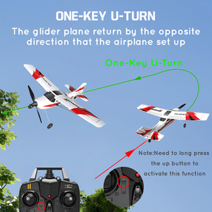 Máy Bay Điều Khiển Từ Xa Máy Bay Con Quay Hồi Chuyển 4 Kênh 2.4GHz Tàu Lượn Máy Bay Điều Khiển Từ Xa Máy Bay Huấn Luyện Bọt EPP Cánh Cố Định RTF Một Phím Chữ U - Product Image 3