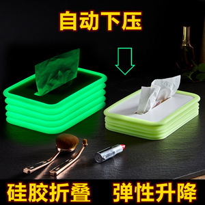 Caja de pañuelos decorativa de silicona personalizada, soporte plegable de silicona para pañuelos, caja de papel decorativa - Product Image 2