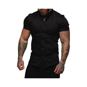 Camicia Estiva da Uomo Ohsisa, Nuovo Modello Tinta Unita con Colletto, Manica Corta, per Uomini Muscolosi, Design Minimalista - Product Image 4