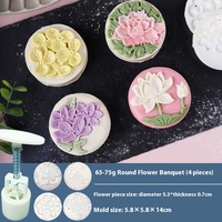 Moule à gâteau et biscuit à pression manuelle, en plastique alimentaire, en forme de fleur, pour la confection de gâteaux aux haricots mungo et de gâteaux de lune (snow skin)