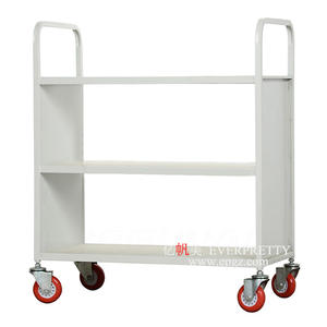 Carrito <span class=keywords><strong>de</strong></span> Libros Móvil <span class=keywords><strong>de</strong></span> Metal <span class=keywords><strong>de</strong></span> Dos Niveles para <span class=keywords><strong>Biblioteca</strong></span>, Carrito <span class=keywords><strong>de</strong></span> Documentos <span class=keywords><strong>de</strong></span> Oficina con Ruedas - Product Image 4