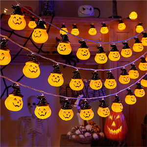 Fantasma blanco Halloween <span class=keywords><strong>calabaza</strong></span> cadena luces otoño hoja <span class=keywords><strong>de</strong></span> arce <span class=keywords><strong>calabaza</strong></span> decoración para fiesta fantasma cadena luces para decoraciones festivas - Product Image 3