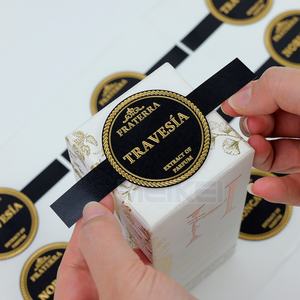 Logo en feuille d'or Texture <span class=keywords><strong>de</strong></span> <span class=keywords><strong>lin</strong></span> Étiquettes <span class=keywords><strong>de</strong></span> bouteilles <span class=keywords><strong>de</strong></span> parfum Conception personnelle Rouleau <span class=keywords><strong>de</strong></span> feuille d'or Autocollant pour parfum - Product Image 5