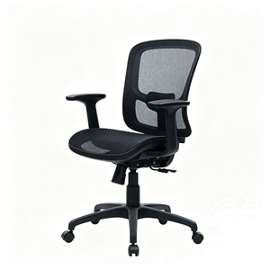 Chaise de bureau ergonomique en maille, pivotante et réglable, avec dossier mi-haut et accoudoirs - Product Image 2