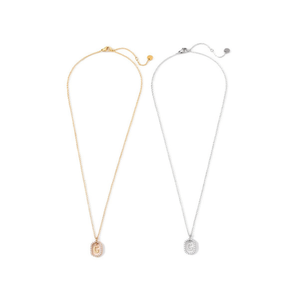 Collana con Ciondolo a Forma di Lettera G con Diamante, 10x15cm, Stile Collare, Catena in Acciaio, Tono Oro e Argento - Product Image 2
