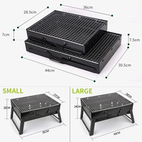 Barbecue à charbon de bois portable et pliable, barbecue de table en acier pour la cuisine, le camping, les pique-niques et la plage