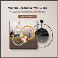 Horloge murale artistique Cerf de montagne, décor paysager noir et or pour murs de canapé, bureaux, suites d'hôtel, intérieurs inspirés de la nature