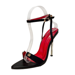 Zapatos de Tacón Alto con Correa en el Tobillo y Punta Puntiaguda Estilo Romano Sexy al por Mayor, Sandalias de Gladiador de PU para Mujer - Product Image 4