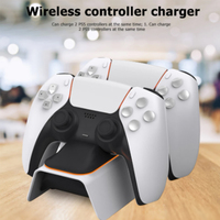 Station de charge double Dobe TP5-0521B pour manette sans fil PS5, station de charge, socle d'alimentation pour manette PS5