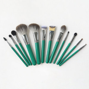 Set de 12 <span class=keywords><strong>Brochas</strong></span> de Maquillaje con Logotipo Personalizado, Color Verde, <span class=keywords><strong>para</strong></span> <span class=keywords><strong>Ojos</strong></span>, Rostro, Base, Rubor, Herramientas de Maquillaje, Pelo Sintético, <span class=keywords><strong>Brochas</strong></span> de Maquillaje Profesionales - Product Image 6