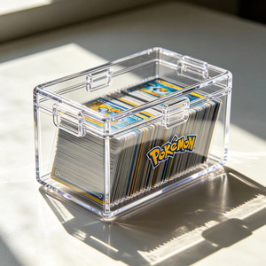 Nouveauté : Boîte de protection <span class=keywords><strong>transparente</strong></span> en acrylique pour cartes TCG, polie et épaissie, pour collection de cartes Pokémon - Product Image 2