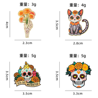 Broches en émail personnalisées La Calavera Catrina Mexique Jour des Morts, Badges de revers Crâne pour le Festival EL DIA DE MUERTOS, Bijou
