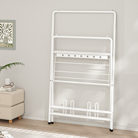Perchero Metálico Moderno Plegable para Ropa, Soporte Estable de Acero al Carbono para Secar Ropa, Perchero de Hierro con Recubrimiento en Polvo para Lavandería