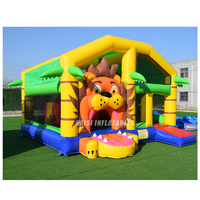 Château gonflable commercial avec toboggan pour enfants EN14960, structure de jeu gonflable en PVC durable en forme de lion pour les fêtes