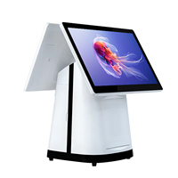 Terminal de point de vente (POS) double écran 15,6 pouces et 11,6 pouces, Intel I5, Windows, 8 Go de RAM/128 Go de stockage, écran tactile capacitif, Bluetooth/Wi-Fi, blanc 1
