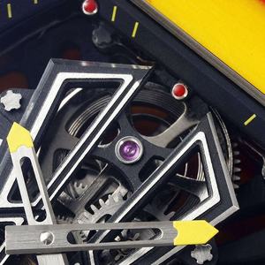 Reloj Mecánico de Diseño Rojo-Amarillo Tourbillon 27-03 Ultraligero, Esqueleto de Alta Calidad, Deportivo para Hombre, de Titanio - Product Image 3