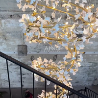 Pendentif en céramique de luxe ANNO en forme de feuilles de Ginkgo pour la décoration intérieure du Moyen-Orient