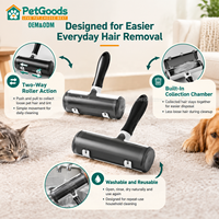 Brosse de toilettage auto-nettoyante réutilisable en plastique pour animaux domestiques, écologique, avec rouleau anti-poils amovible, compacte et idéale pour les voyages, pour chiens et chats