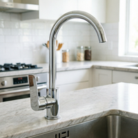 Robinet de cuisine au design moderne, à poignée unique, corps en alliage de zinc, noyau en céramique, idéal pour les hôtels et appartements