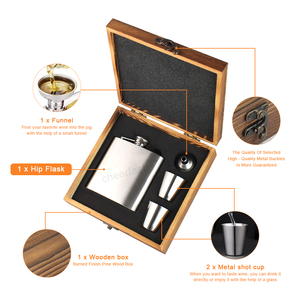 Set di Fiaschette Retrò in Acciaio Inox da 6oz con Fiaschetta in Pelle e Mini Fiaschetta per Whisky in Acciaio Inox Nero - Product Image 4