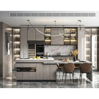 Armoires de cuisine modernes modulaires personnalisées en stratifié pour utilisation dans les restaurants de centres commerciaux Ghana Kenya Liban Éthiopie Nigéria Pologne Turquie
