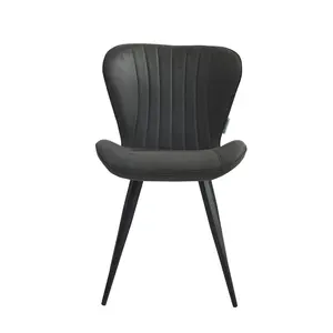 Sedia da <span class=keywords><strong>Cucina</strong></span> Industriale in Microfibra <span class=keywords><strong>Antracite</strong></span> con Gambe in Metallo - Product Image 4