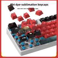 87-key Wired Gaming Mechanical Keyboard Blue Black Tea Red Switch Customizable PUBG Landscape Basketball Themed Hot-swappable