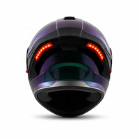 Casque de moto modulaire intégral à visière rabattable en ABS avec feux arrière LED caméléon homologués DOT pour une conduite sécurisée