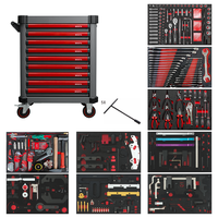 BESITA Chariot d'atelier à 9 tiroirs, boîte à outils de réparation avec ensembles d'outils à main pour voitures de luxe spéciales