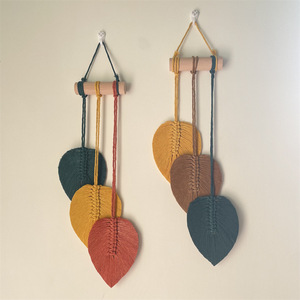 Y859 Tressé Coton Corde Feuilles Colorées En Forme De Coeur <span class=keywords><strong>Tapisserie</strong></span> <span class=keywords><strong>Murale</strong></span> Bohème Ins Style Décoration Ins Style Ornements - Product Image 2