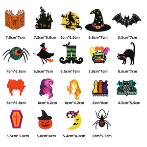 Hot Bán Vui Ma Tay Skull Bat Spider Mèo Phù Thủy Hat Lâu Đài Cuốn Sách Ma Thuật Thiết Kế Sắt Trên Thêu Halloween Các Bản Vá Lỗi - Product Image 2