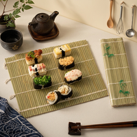 Tapis de présentation en bambou pour sushis, grand format, pour service japonais, doublure de plat, présentation de sashimi, set de table de restaurant, décoration alimentaire