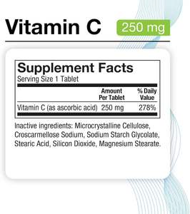 प्राकृतिक विटामिन सी <span class=keywords><strong>250</strong></span> मिलीग्राम टैबलेट-प्रतिरक्षा-200 टैबलेट-शाकाहारी के अनुकूल - Product Image 6